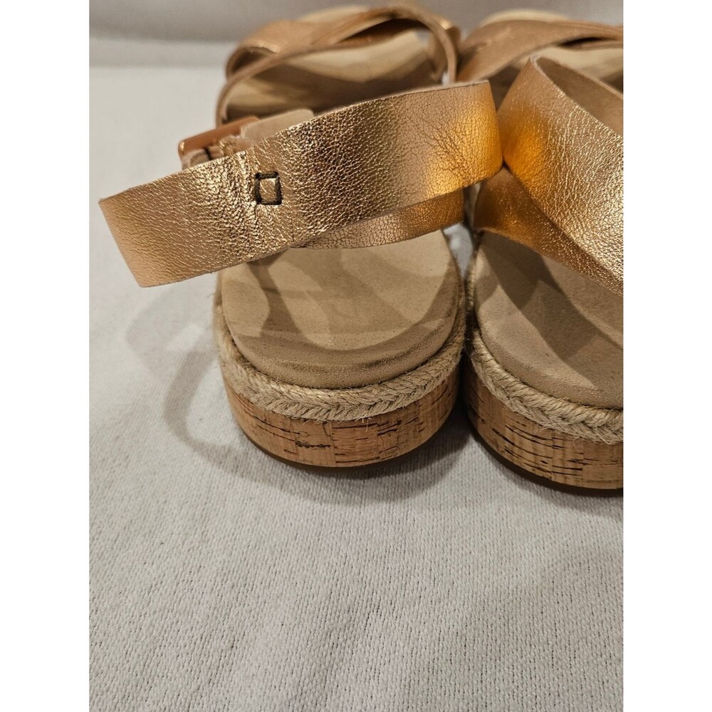 CLARKS Botanic Poppy Leather Sandals Rose Gold 9.5 - Picture 6 of 9